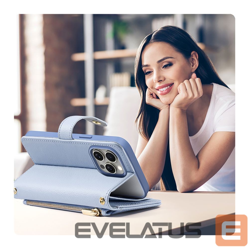 Aizmugurējais vāciņš Dux Ducis Dux Ducis Lawa Leather Case for iPhone 15 Pro - Blue