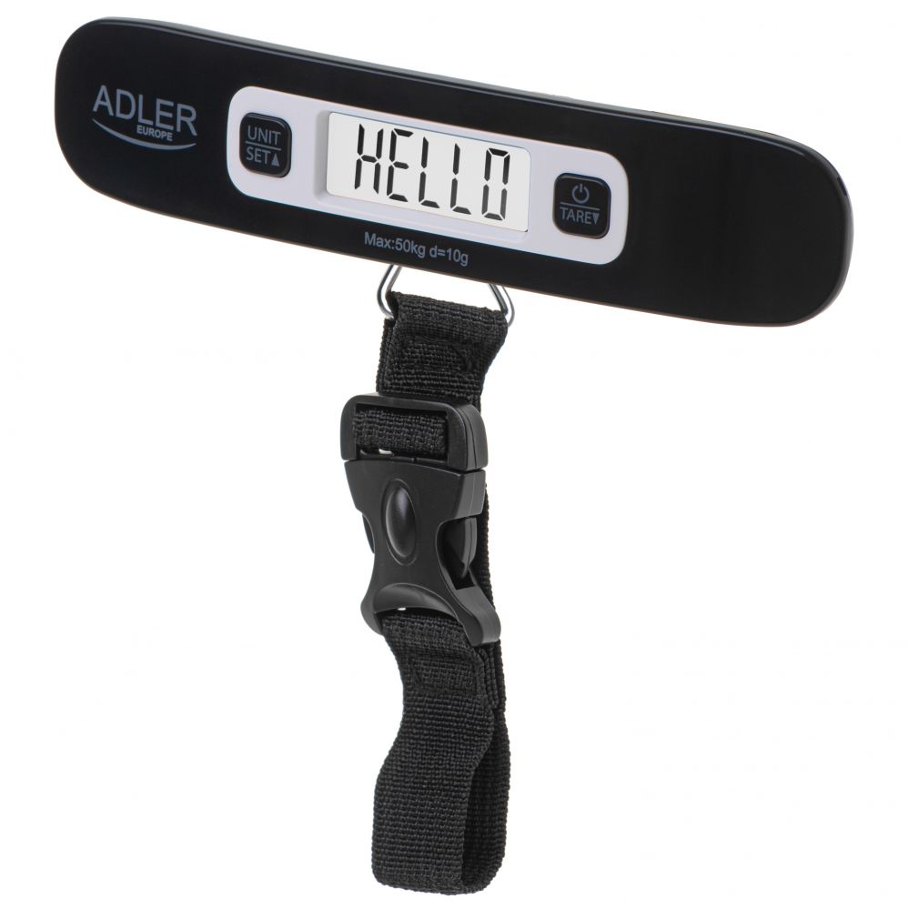 Ķermeņa svari Adler | Travel Luggage Scale | AD 8190 | Maximum weight (capacity) 50 kg | Accuracy 10 g | Black