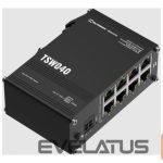 Serveru  - Citi piederumi Teltonika  TSW040 Unmanaged 8-port PoE+Industrial Switch, 2-pin industrial DC power socket, 7 – 57 VDC, PoE-out 44-57 VDC, DIN rail bracket 