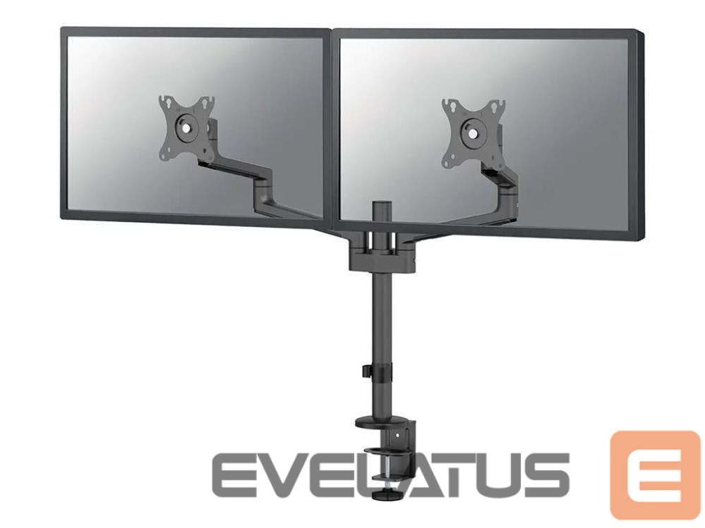 TV kronšteini NEOMOUNTS NEXT Lite DS60-425BL2 Dual monitor arm - 17-27" - 0-8 kg/screen - space saving T-Rex model - 100% plastic-free packaging - black