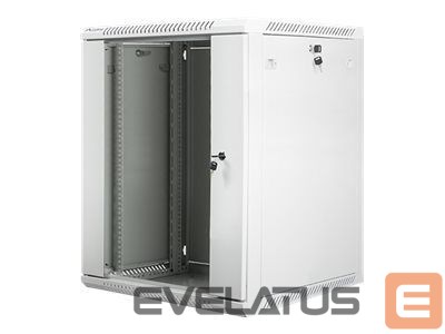 Serveri Lanberg Rack cabinet 19" wall-mount 15U/600x600 (flat pack) with glass door V2, grey |