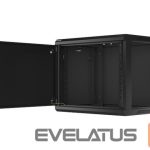Serveri Lanberg  Rack cabinet 19" wall-mount 9U/600x450 for self-assembly with metal door (flat pack), black | 