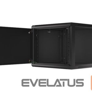 Serveri Lanberg  Rack cabinet 19" wall-mount 9U/600x600 (flat pack) for self-assembly with metal door, black | 