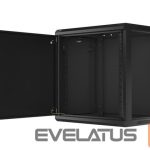 Serveri Lanberg  Rack cabinet 19" wall-mount 12U/600x450 for self-assembly with metal door (flat pack), black | 