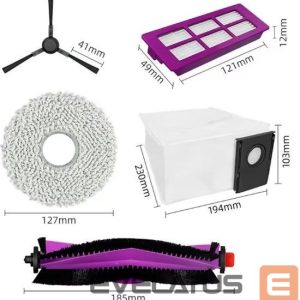 Putekļsūcēja piederums Midea  V15 Spare Parts kit: 1x Side Brush, 2x Mop Pad, 1x Roller Brush, 1x Filter, 1x Dust Bag 