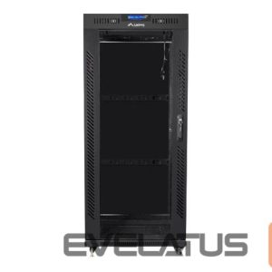 Serveri Lanberg  Rack cabinet 19" free-standing 27U/600x600 (flat pack) with glass door lCD V2, black | 