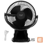 Ventilators Adler  Rechargeable Clip-on Desk Fan | AD 7342 | Table Fan | Black | Diameter 15.5 cm | Number of speeds 3 | Oscillation | 5 W 