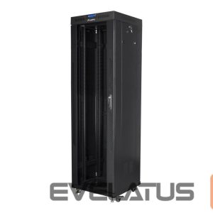Citas preces Lanberg  | Rack cabinet 19" free-standing 42U/600x600 (flat pack) with glass door lCD V2 | FF01-6642-12BL | Black 