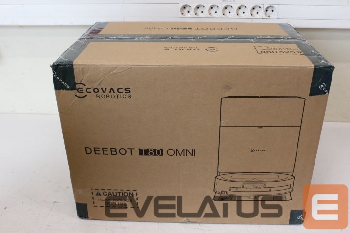 Putekļusūcējs Ecovacs SALE OUT. DEEBOT T80 OMNI Vacuum cleaner, Robot, Wet&Dry, 18000Pa, TruEdge 2.0, ZeroTangle 3.0, Carpet Care, Black + Auto-empty stat | Robotic Vacuum Cleaner | DEEBOT T80 OMNI | Wet&Dry | Li-ion | 6400 mAh | Dust capacity 0.22 L | 18000 Pa | Black | DAMAGED PACKAGING, USED, DIRTY, SCRATCHED