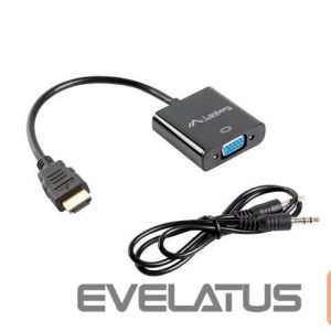 Monitoru piederums Lanberg  HDMI, Mini Jack 3.5 mm, VGA Adapter | AD-0017-BK | 20 m 