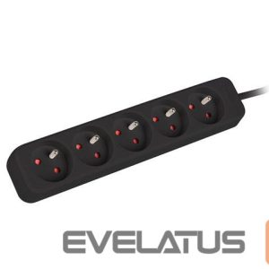 Serveri Lanberg  Cable Power Strip, 5X French Outlets Quality-Grade Copper, 1.5 m | PS0-05E-0150-BK 