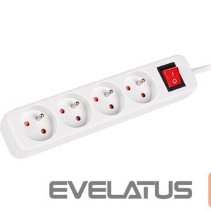 Serveri Lanberg  Cable Power Strip, 4X French Outlets with Switch, Quality-Grade Copper, 1.5 m | PS1-04E-0150-W 