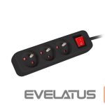Serveri Lanberg  Cable Power Strip, 3X French Outlets with Switch, Quality-Grade Copper, 3 m | PS1-03E-0300-BK 