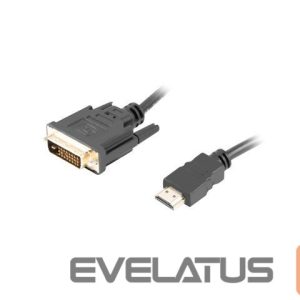 Monitoru piederums Lanberg  HDMI to DVI-D Cable Dual Link with Gold-Plated 4K Connectors | CA-HDDV-20CU-0018-BK | HDMI to DVI-D | 1.8 m 