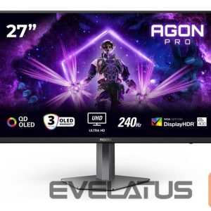 Monitors AOC  AG276UZD AGON 27" QD-OLED Monitor 3840x2160/16:9/250cd/m2/0.03ms  HDMI, DP, USB, Headphone out 