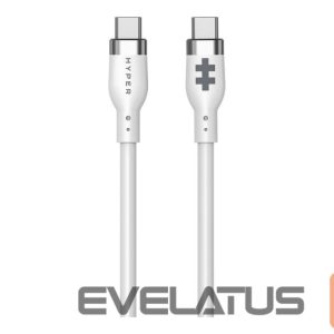 Kabelis HYPER  1.5m Silicone USB-C to USB-C 60W Charging Cable - White | 
