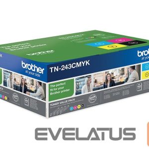 Aksesuāri un izejmateriāli Brother  TN-243CMYK, Toner Value Pack |  TN243CMYK |  TN243CMYK Value Pack - 4-pack - black, yellow, cyan, magenta - original - toner cartridge | Toner cartridge | Black, yellow, cyan, magenta 