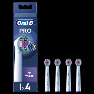 Zobu birste Oral-B  | Replaceable toothbrush heads | EB18-4 3D White Pro | Heads | For adults | Number of brush heads included 4 | White 