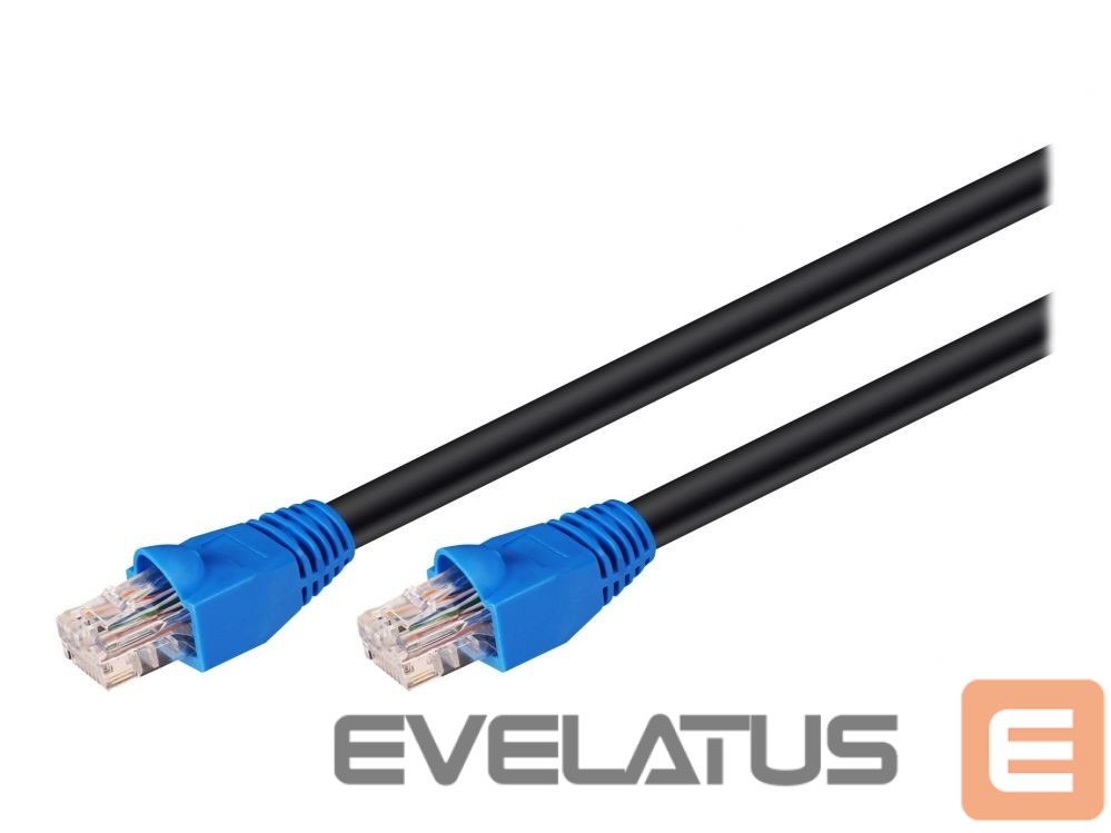 Kabelis Goobay CAT 6 Outdoor Patch Cable, U/UTP, 60 m, Black