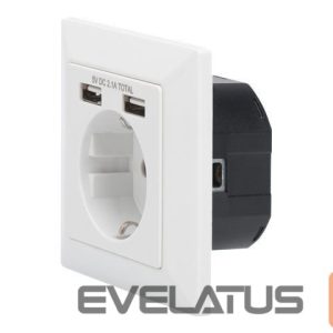 Serveru  - Citi piederumi Digitus  Safety socket for flush mounting with 2 USB ports | DA-70613 
