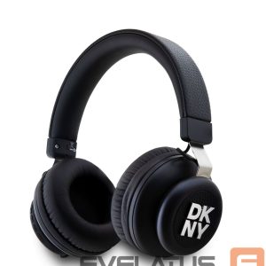 Bezvadu austiņas DKNY  PU Leather Stack Logo Wireless Headphone Black