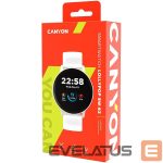 Viedpulksteni Canyon  CANYON Lollypop SW-63, Smart watch, 1.3inches IPS full touch screen, Round watch, IP68 waterproof, multi-sport mode, BT5.0, compatibility with iOS and android, Silver white, Host: 25.2*42.5*10.7mm, Strap: 20*250mm, 45g 