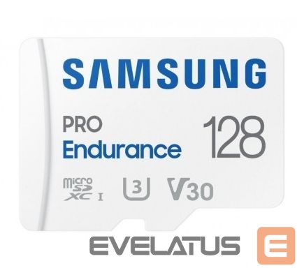 Atmiņas kartes Samsung Pro Endurance MicroSD 128GB White