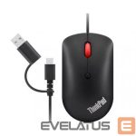 Datora pele Lenovo  ThinkPad USB-C Wired Compact Mouse Raven black, USB-C 