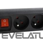 Kabelis EnerGenie  EG-PSU3F-01 UPS power strip, 3 FR sockets, 10 A, C14 plug, 0.6 m cable, black  0.6 m 
