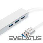 Kabelis Digitus  3-port USB Hub and Gigabit LAN adapter 	DA-70250-1 