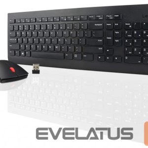 Datora tastatūra Lenovo  Wireless Combo Keyboard & Mouse 510 2.4 GHz Wireless via Nano USB, Keyboard layout English, Black 