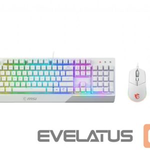 Datora tastatūra MSI  KEYBOARD +MOUSE/VIGOR GK30 COMBO WHITE US 