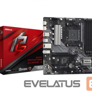 Pamatplate AMD procesorsiem Asrock  Mainboard||AMD B550|SAM4|MicroATX|1xPCI-Express 3.0 1x|1xPCI-Express 3.0 4x|2xM.2|1xPCI-Express 4.0 16x|Memory DDR4|Memory slots 4|1xHDMI|1xDisplayPort|2xAudio-In|1xAudio-Out|2xUSB 2.0|4xUSB 3.2|1xPS/2|1xRJ45|B550MPHANTOMGAMING4 