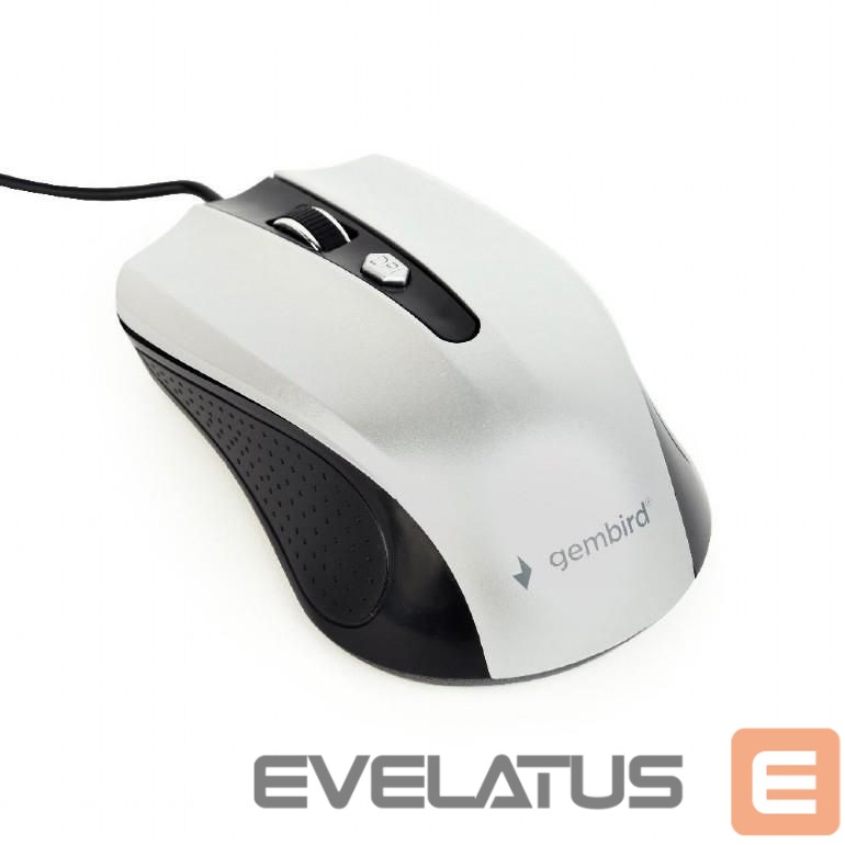 Datora pele Gembird MOUSE USB OPTICAL BLACK/SILVER/MUS-4B-01-BS