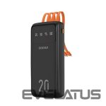 Ārējais akumulators Dudao  capacious powerbank with 3 built-in cables 20000mAh USB Type C + micro USB + Lightning black (Dudao K6Pro +) Black