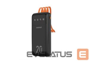 Ārējais akumulators Dudao  capacious powerbank with 3 built-in cables 20000mAh USB Type C + micro USB + Lightning black (Dudao K6Pro +) Black