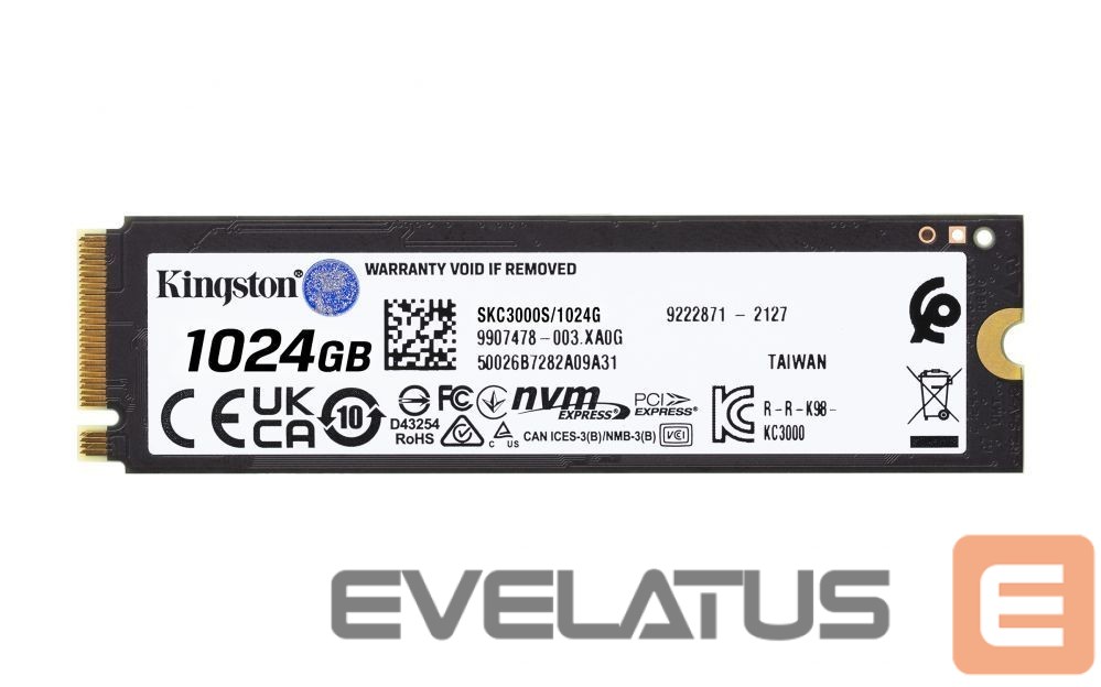 Cietais disks SSD Kingston KC3000 1024GB PCIe 4.0 SSD