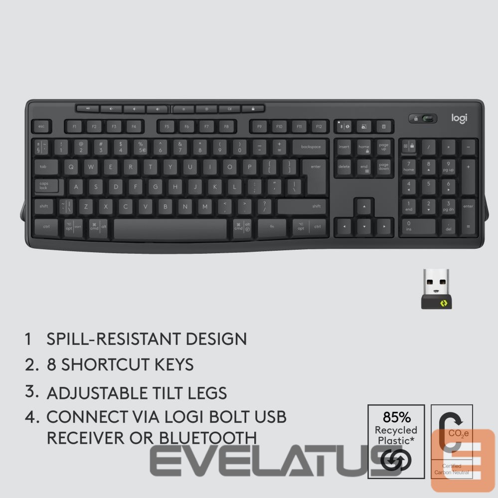 Datortehnikas aksesuāri Logitech LOGI MK370 Combo Business - GRAPH (US)