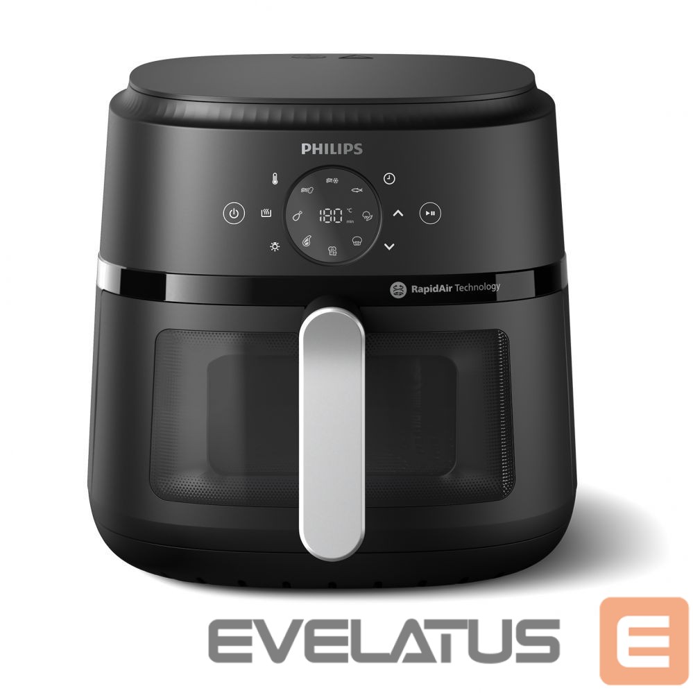 Galda grils Philips NA231/00 Airfryer, 1700 W, Pan volume 6.2 L, Black, Silver | Airfryer | NA231/00 | Power 1700 W | Capacity 6.2 L | Black/Silver