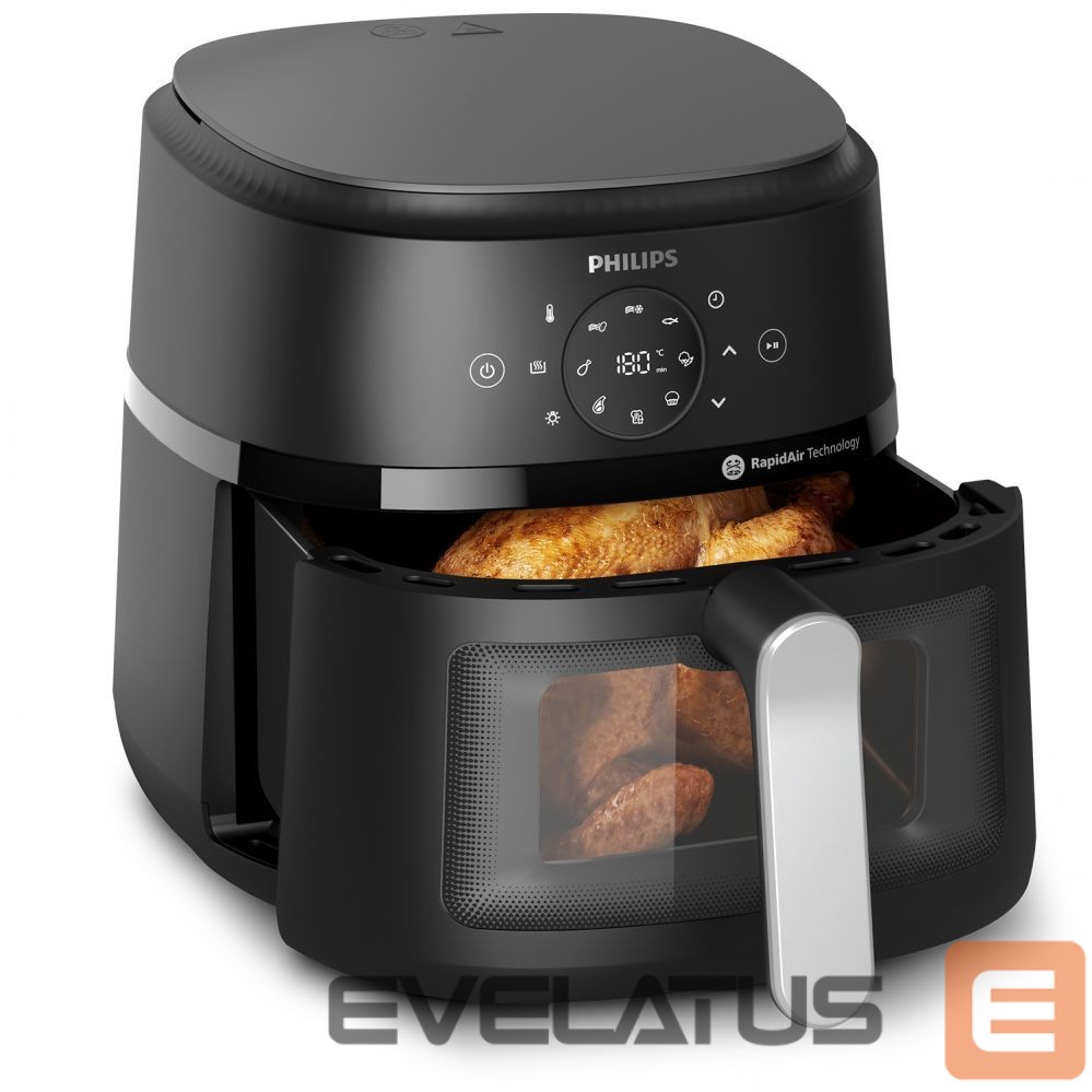 Galda grils Philips NA231/00 Airfryer, 1700 W, Pan volume 6.2 L, Black, Silver | Airfryer | NA231/00 | Power 1700 W | Capacity 6.2 L | Black/Silver