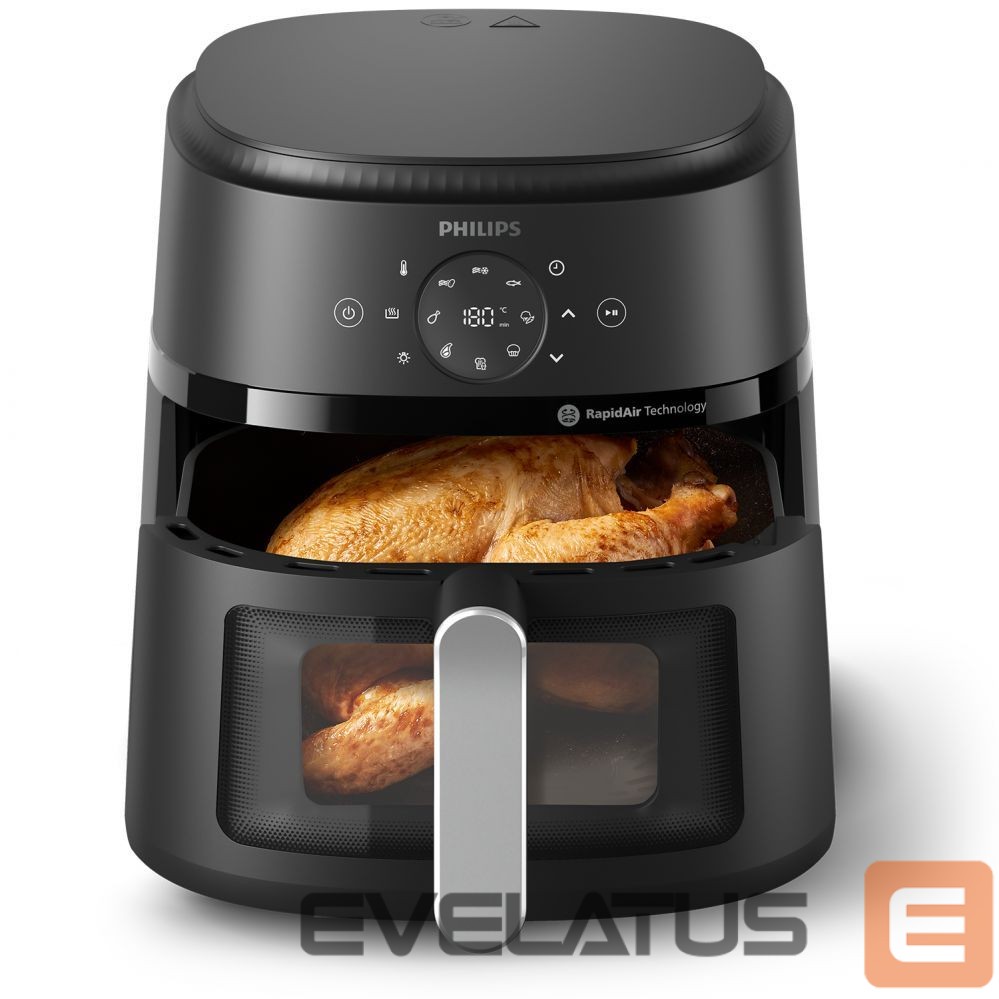 Galda grils Philips NA231/00 Airfryer, 1700 W, Pan volume 6.2 L, Black, Silver | Airfryer | NA231/00 | Power 1700 W | Capacity 6.2 L | Black/Silver