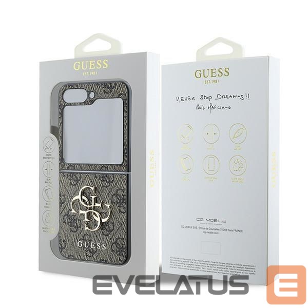 Aizmugurējais vāciņš Guess Guess Leather 4G Metal Logo Case for Samsung Galaxy Z Flip 6 - Brown