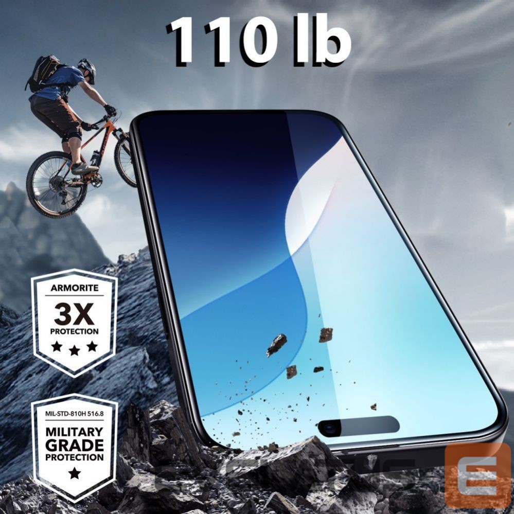 Cits mobilo telefonu aksesuārs ESR ESR Armorite Tempered Glass for iPhone 16 with Applicator - with Black Frame