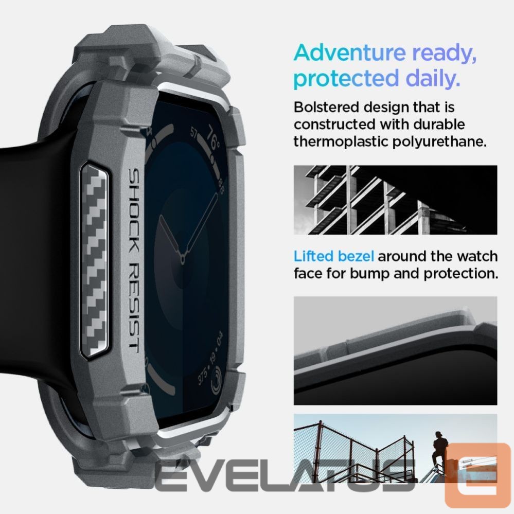 Citas preces Spigen Spigen Rugged Armor Case for Apple Watch 10 46mm - Gray