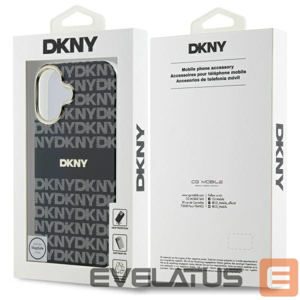 Citas preces DKNY DKNY Repeat Texture Pattern With Stripe iPhone 16 Case - Black