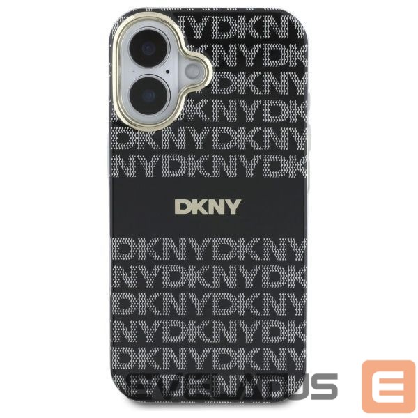 Citas preces DKNY DKNY Repeat Texture Pattern With Stripe iPhone 16 Case - Black