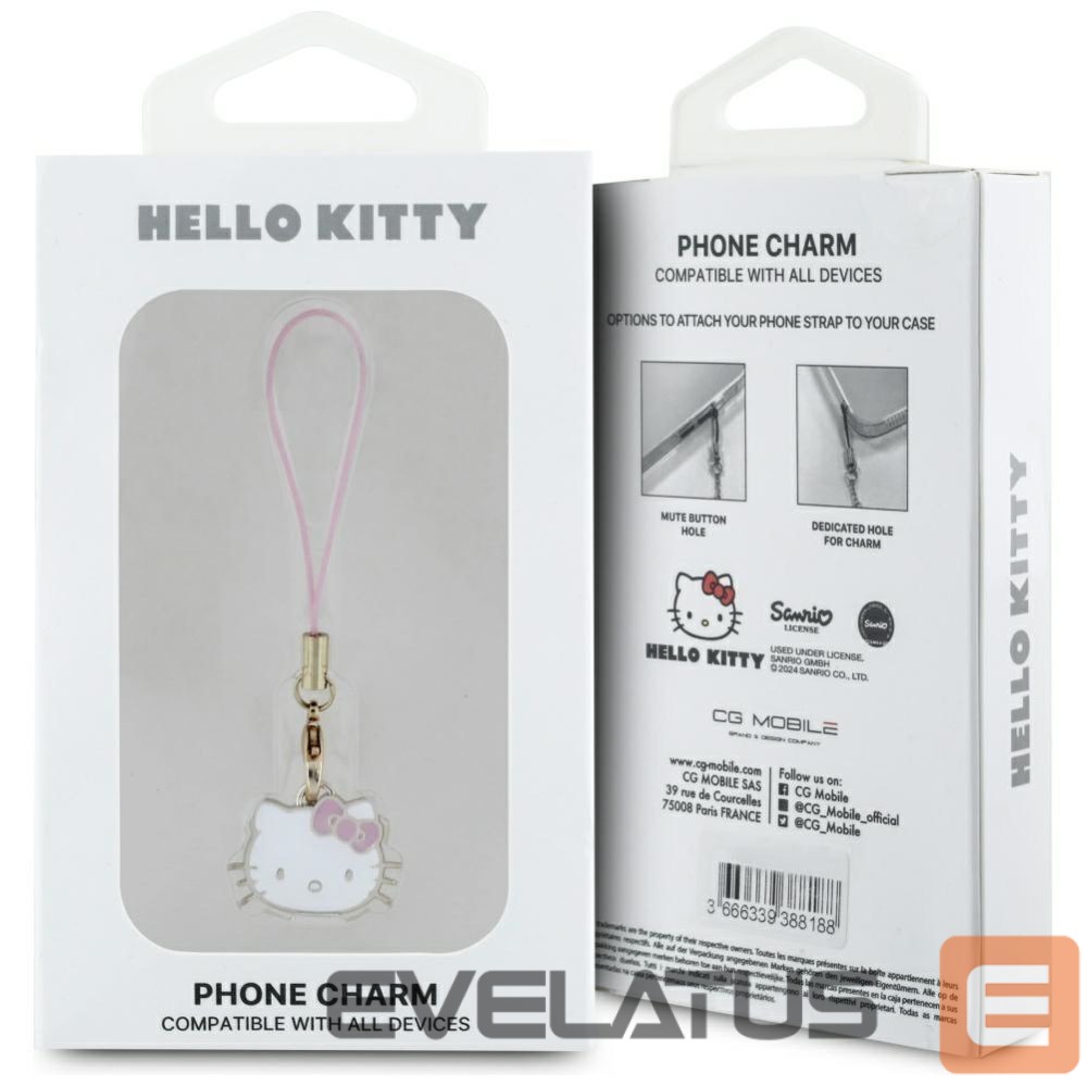 Citas preces Hello Kitty Hello Kitty Charm Kitty Head Pendant - Pink