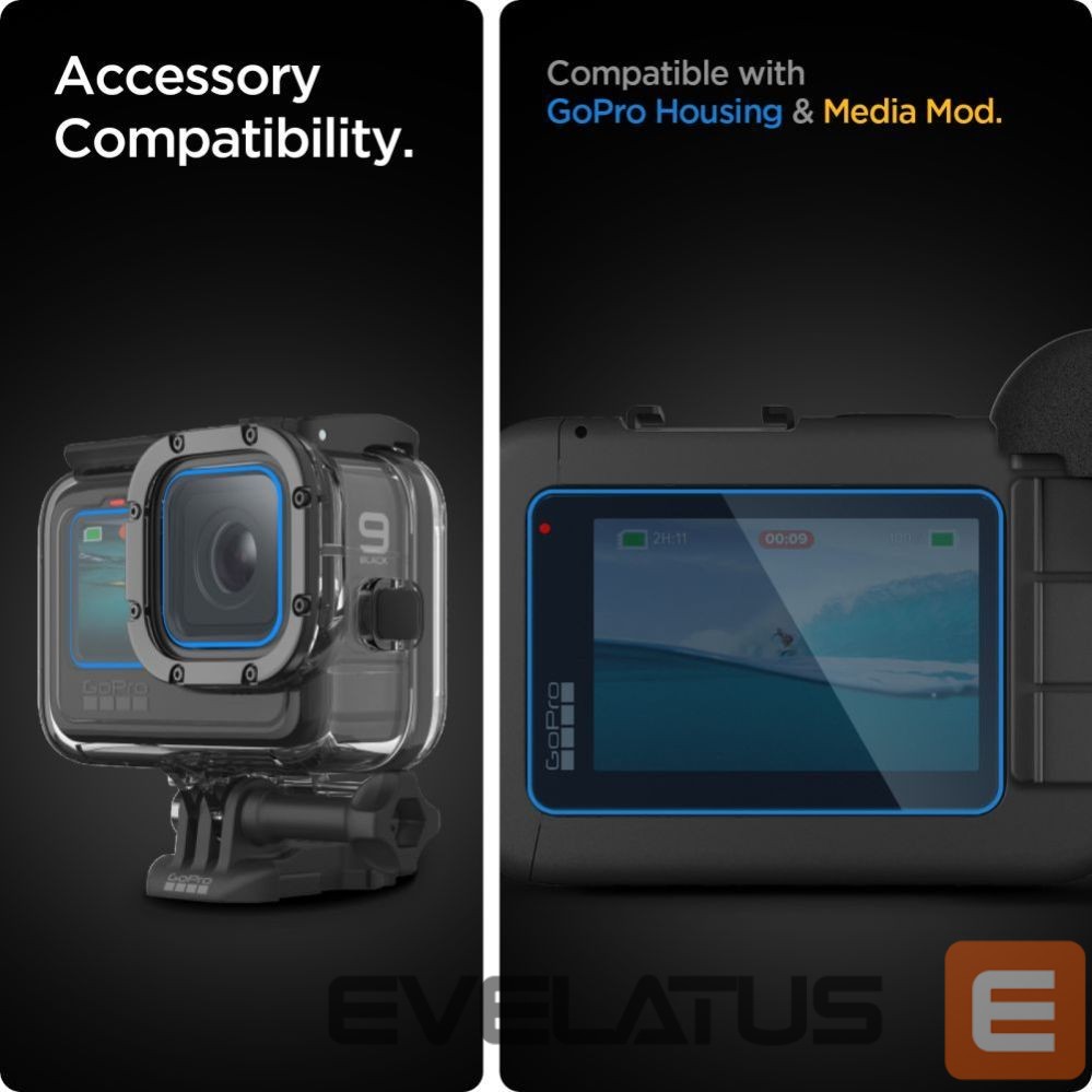 Citas preces Spigen Spigen Glass.tR Slim Tempered Glass + Film 2-Set for GoPro Hero 9 / 10 / 11 / 12 - Transparent