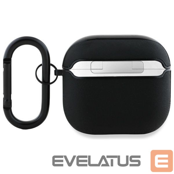 Citas preces BMW BMW BMA4SSLBK AirPods 4 cover black/black Geniune Leather Silver Logo