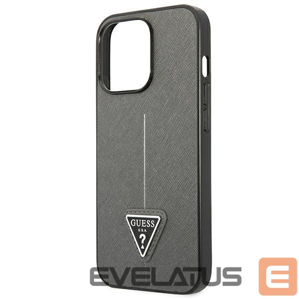 Citas preces Guess Guess Saffiano Triangle Logo case for iPhone 13 Pro Max 6.7" - silver